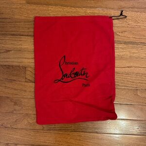 Christian Louboutin Red Logo Dust Bag drawstring 14x11 inches